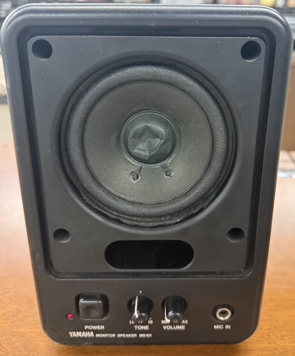 Yamaha Black Monitor Speaker MS101 | 120V 30W 60Hz-tested-no Speaker Cover