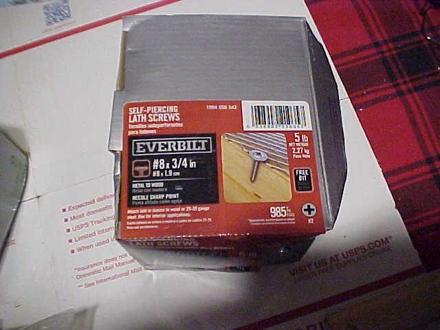 New 5 LB 985ct  Everbilt #8 X 3/4” In Self-Piercing Lath Screws Metal To Wood