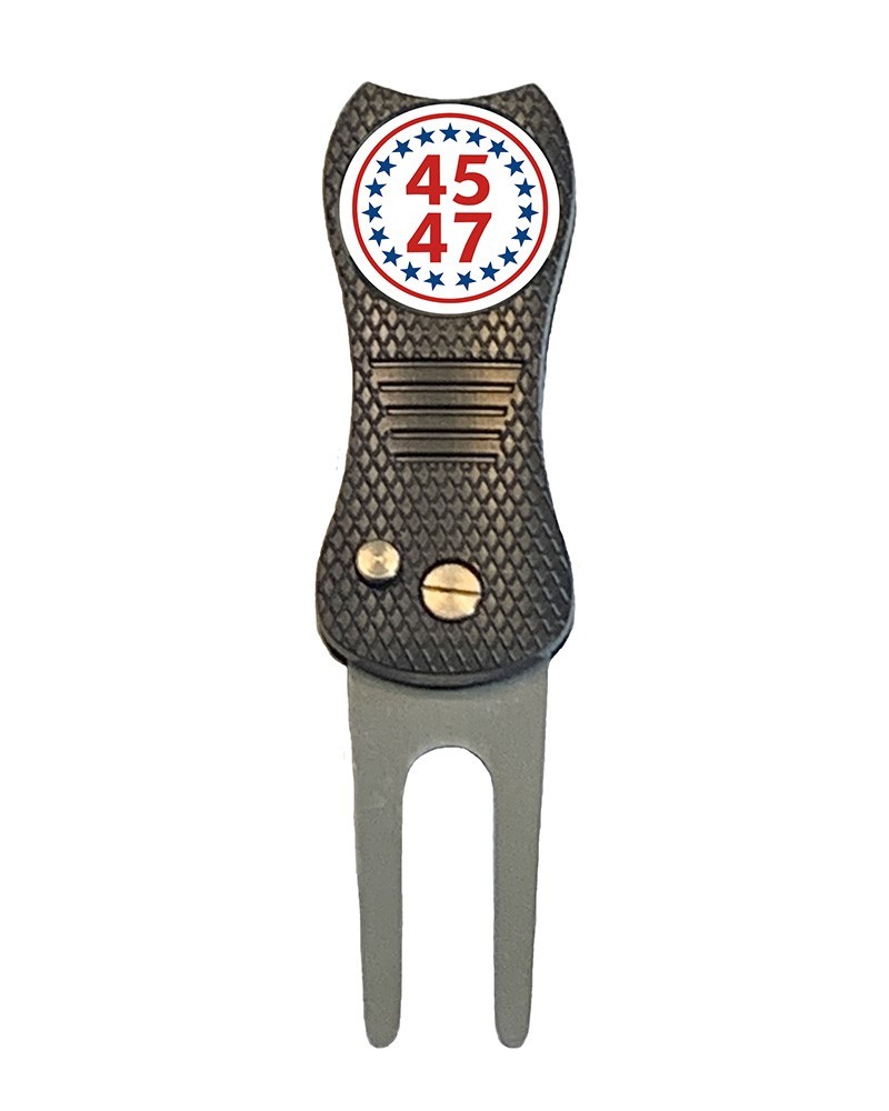 Trump MAGA 4745 47 45 USA Golf Ball Marker +Switchblade Divot Tool Gift