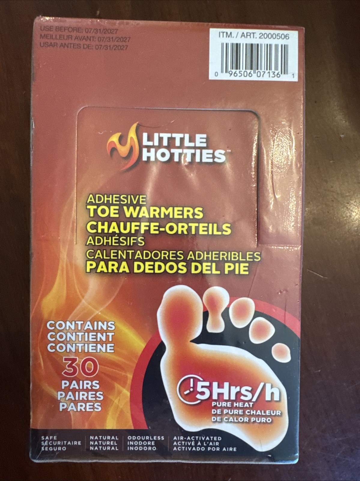 30 Pair Little Hotties Adhesive Toe Foot Warmer Pure Heat Air Activated exp 2027