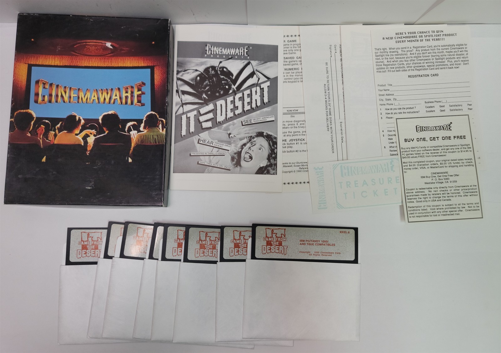 Cinemaware It Came From The Desert Game Box + 5.25" Disks + Xtra Amiga/IBM/Tandy
