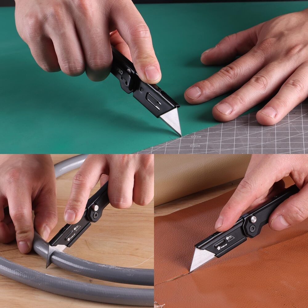 WORKPRO Mini Folding Utility Knife Box Cutter Quick Open Axis Lock Belt Clip USA
