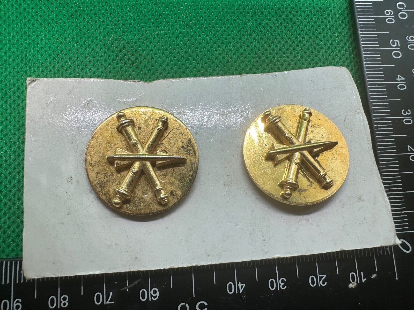 Genuine US Army Collar Disc Badges Pair - Air Defence Artillery