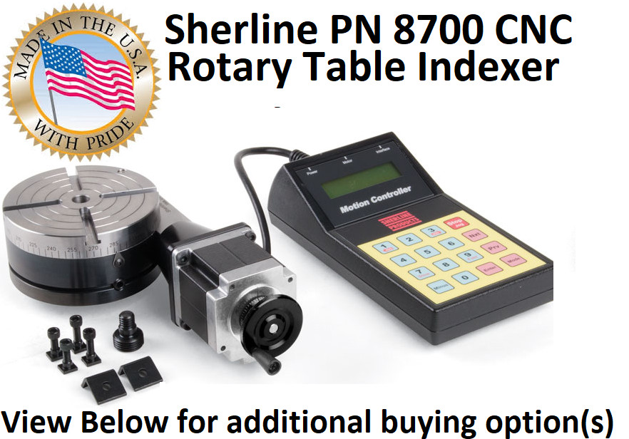 Sherline PN 8700 CNC Rotary Table Indexer stepper motor and optional chucks
