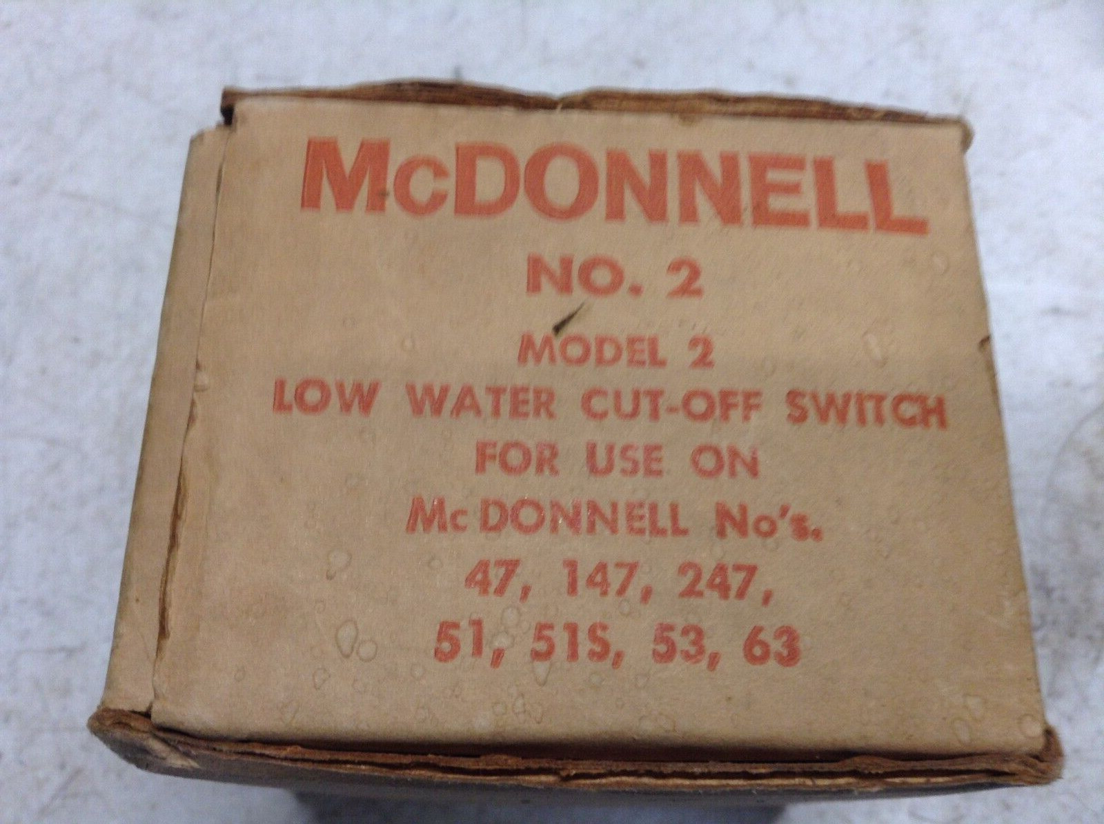 McDONNELL No. 2 Model 2 Low Water Cut-off Switch NOS
