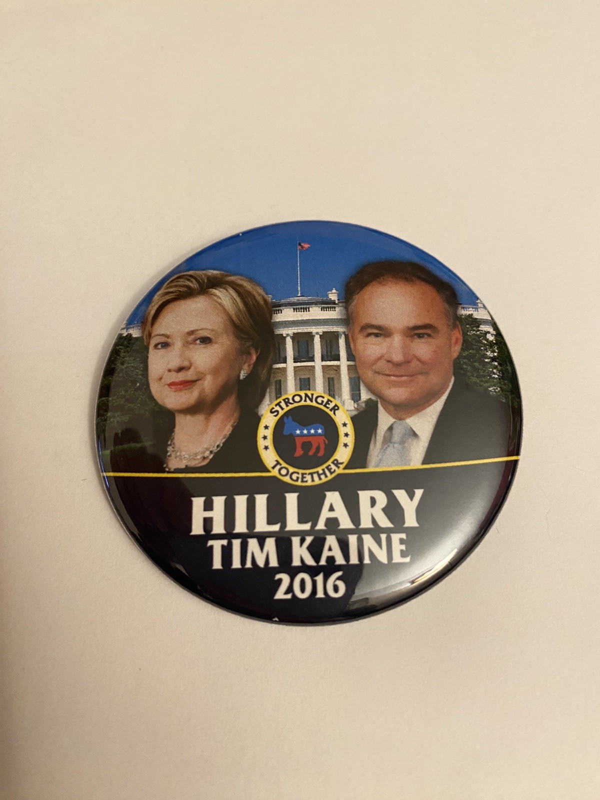Hillary Clinton Tim Kaine 2016 Pin Back Button P138