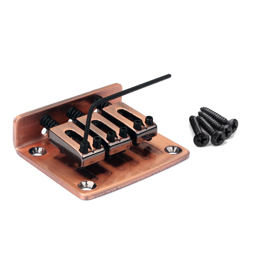 3-String Fixed Bridge Tailpiece for Cigarbox Electric Guitar Replacement