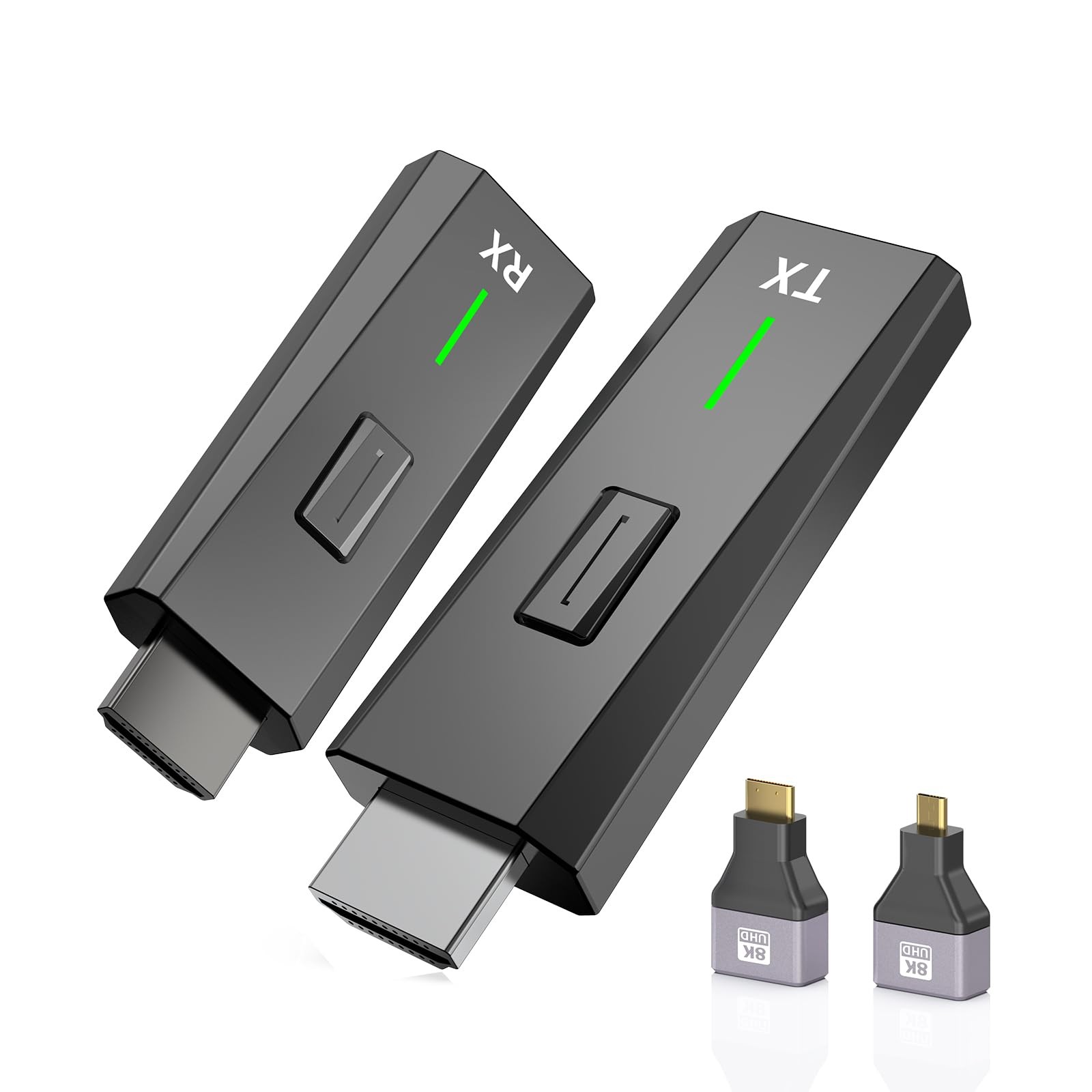 Upgraded Wireless HDMI Transmitter and Receiver 328FT/100M Plug Matte Black