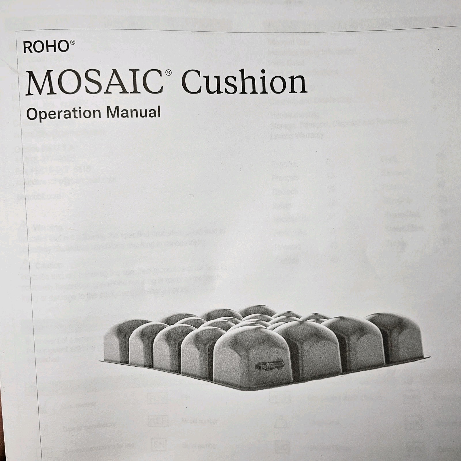 Roho Mosaic Wheelchair Seat Cushion 18.25"x16.25"x3" w/ Cover MOS1816CA