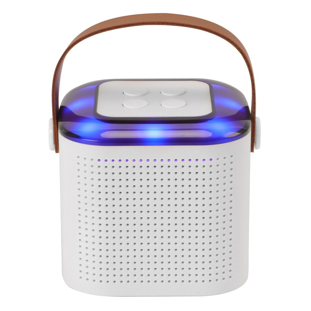 Portable White Bluetooth Karaoke Speaker Machine Kids Mics