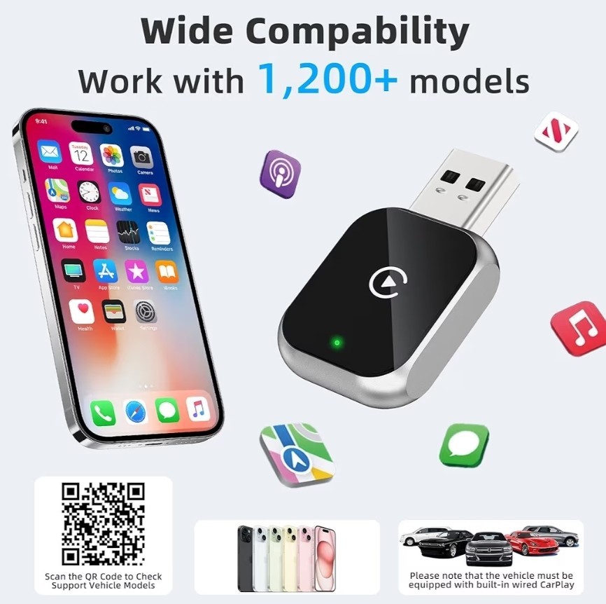 Mini Wireless Carplay Adapter for Iphone - Carplay Wireless Adapter Dongle