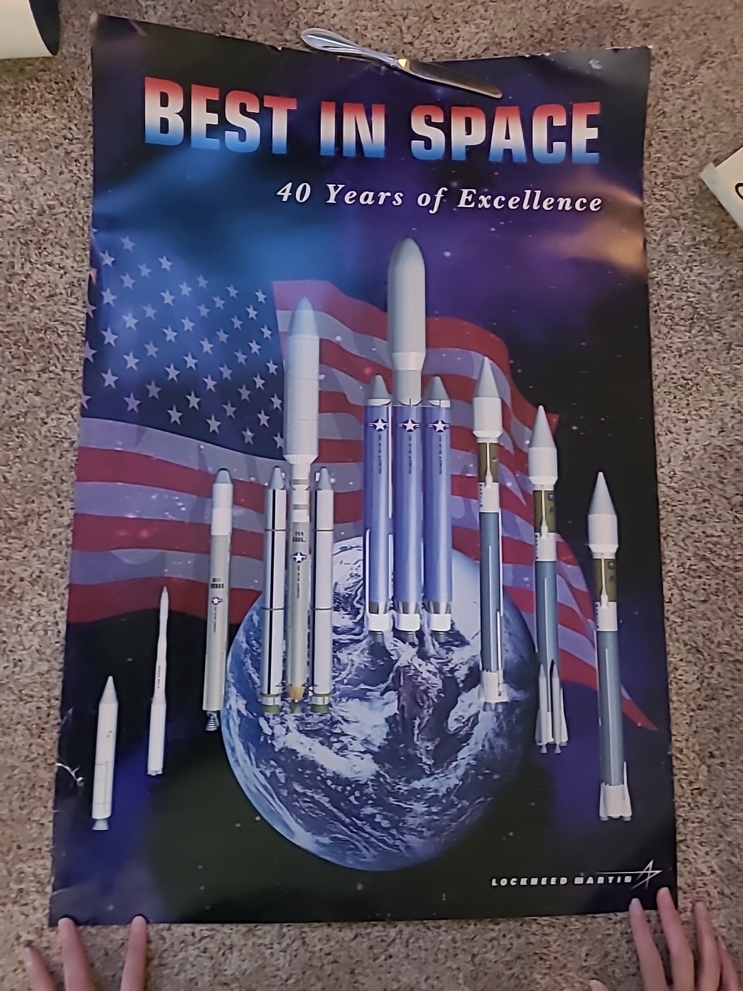 Lockheed Martin Best In Space 40 Years Excellence Rocket Missle Poster 24" X 36"