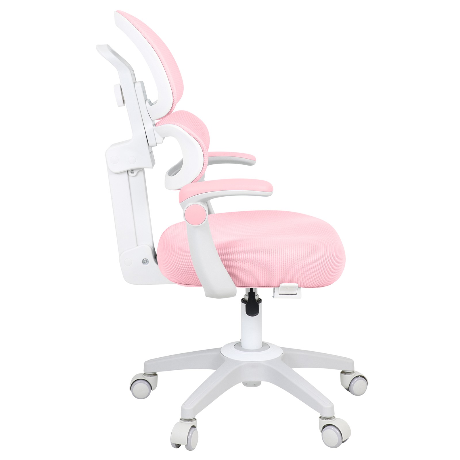 Pink/Gray Kids Study Computer Chairs Back-Following, Sit-Locking, 360° Casters