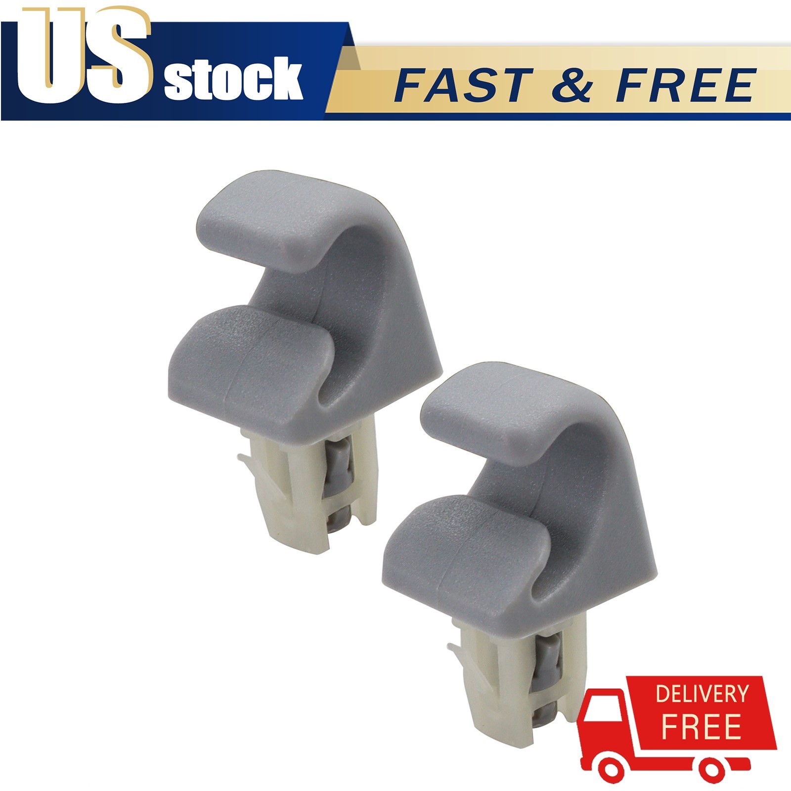 Gray Vehicle Sun Visor Hook Clip Retainer 74348-33040 for Toyota piece of 2