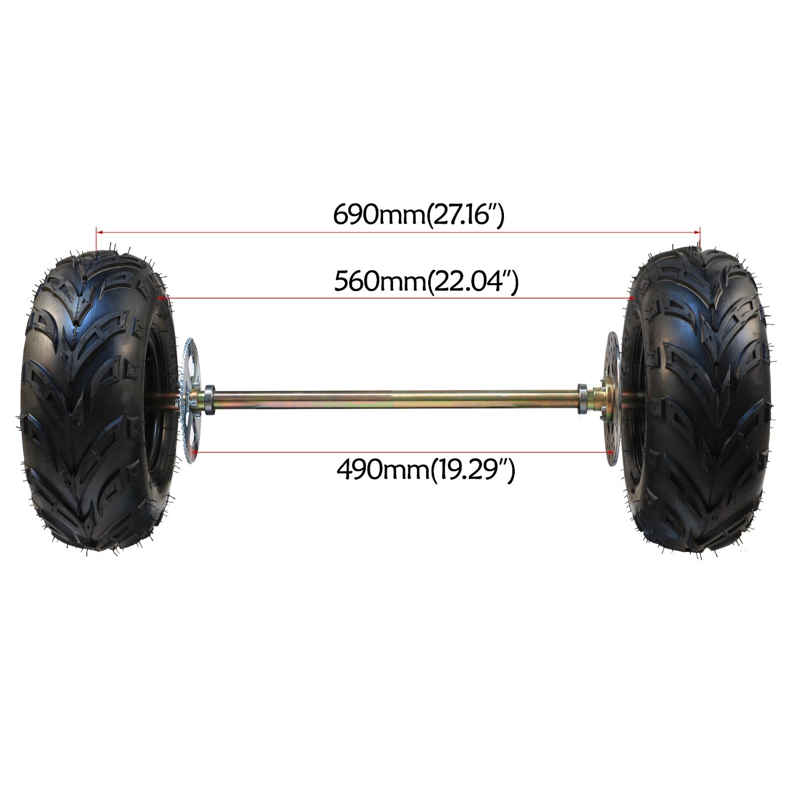 29" Go Kart Rear Axle Kit 145/70-6" Wheels Steering ATV Quad Buggy DIY Rebuild