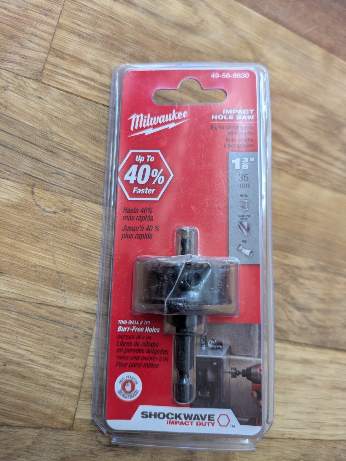 Milwaukee 1-3/8 in. 49-56-9830 SHOCKWAVE IMPACT DUTY Hole Saw, NEW+FREE SHIPPING
