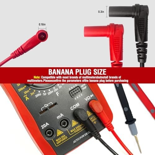 Professional Multimeter Test Leads Kit,Extra-Long Silicone Meter Leads 1000V 20A
