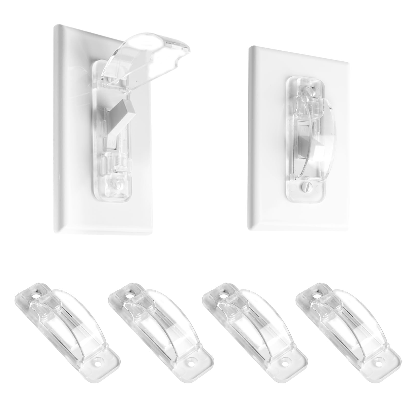 Child Proof Light Switch Guard Covers - 4 Pack, Clear Wall Switch Protectors