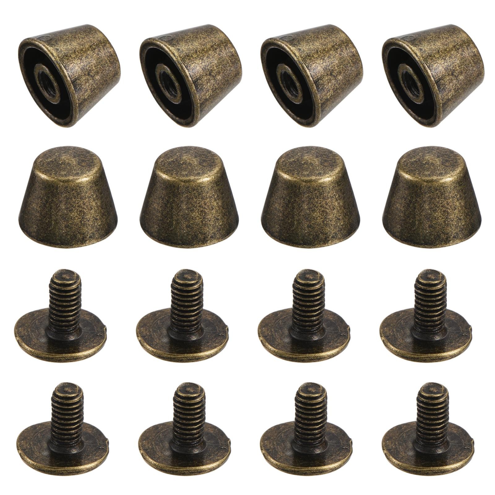 10x7mm Rivet Studs Screw Back Flat Cable Feet Stud Tanned Tip 8pcs