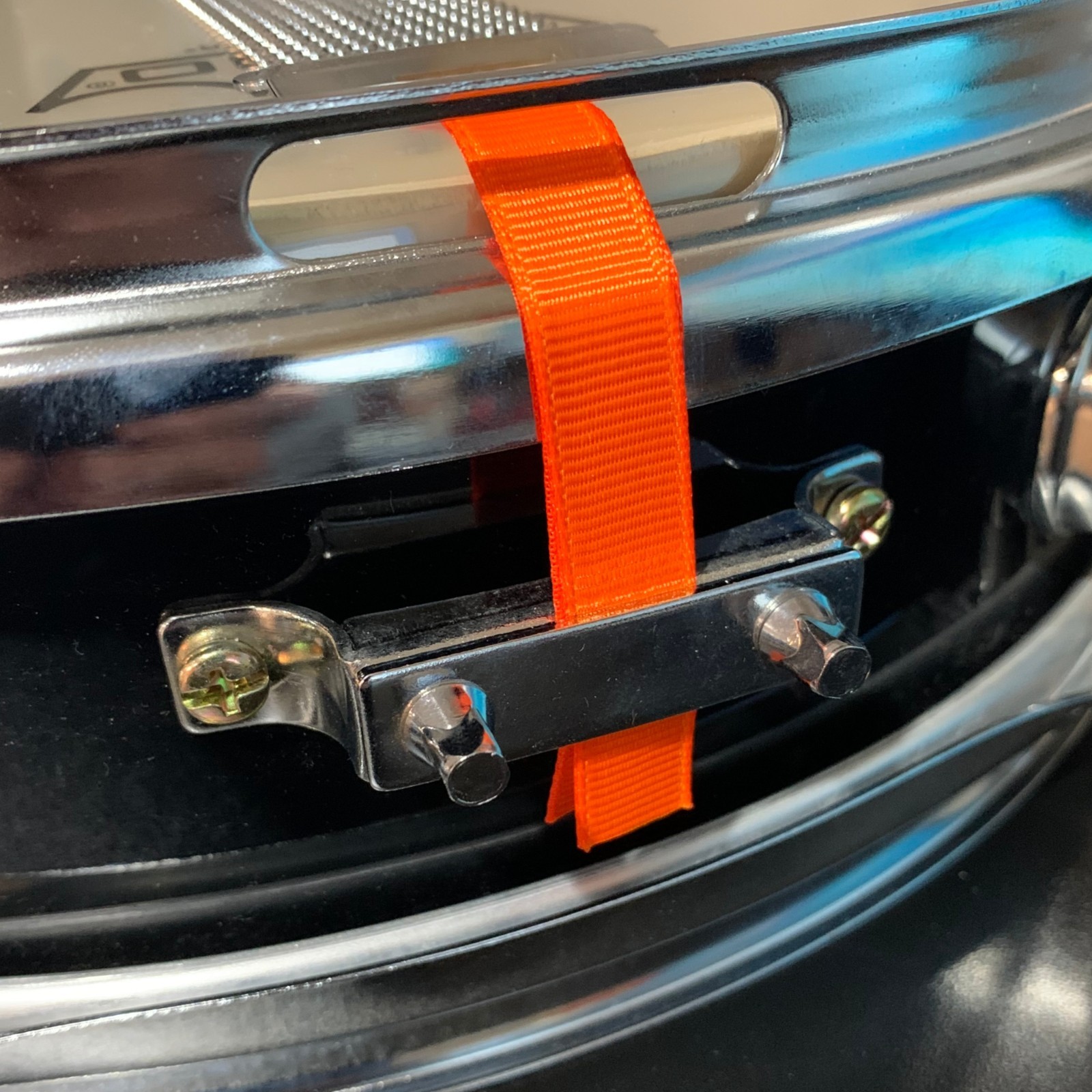 Snare Drum Replacement Straps 1 Pair Orange Grosgrain Strap Set
