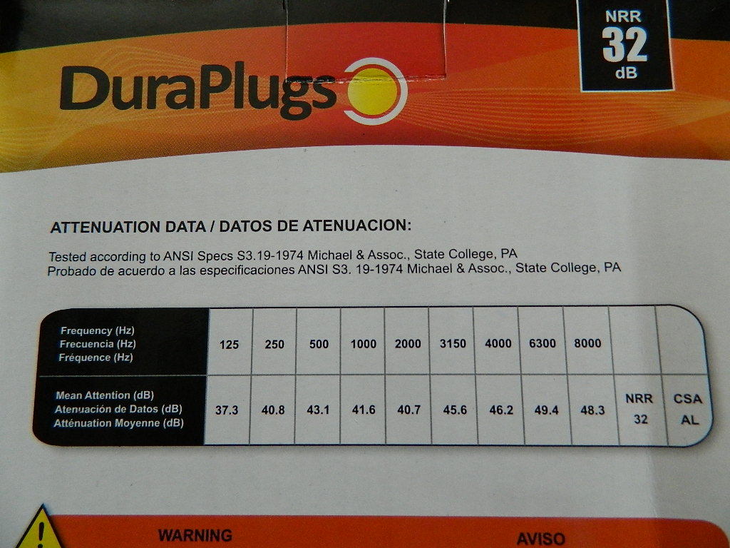 DURAPLUGS SOFT FOAM CONTOURED SHOOTING CORDED PLUGS EARPLUGS 6 PAIRS LOT, 32 dB!