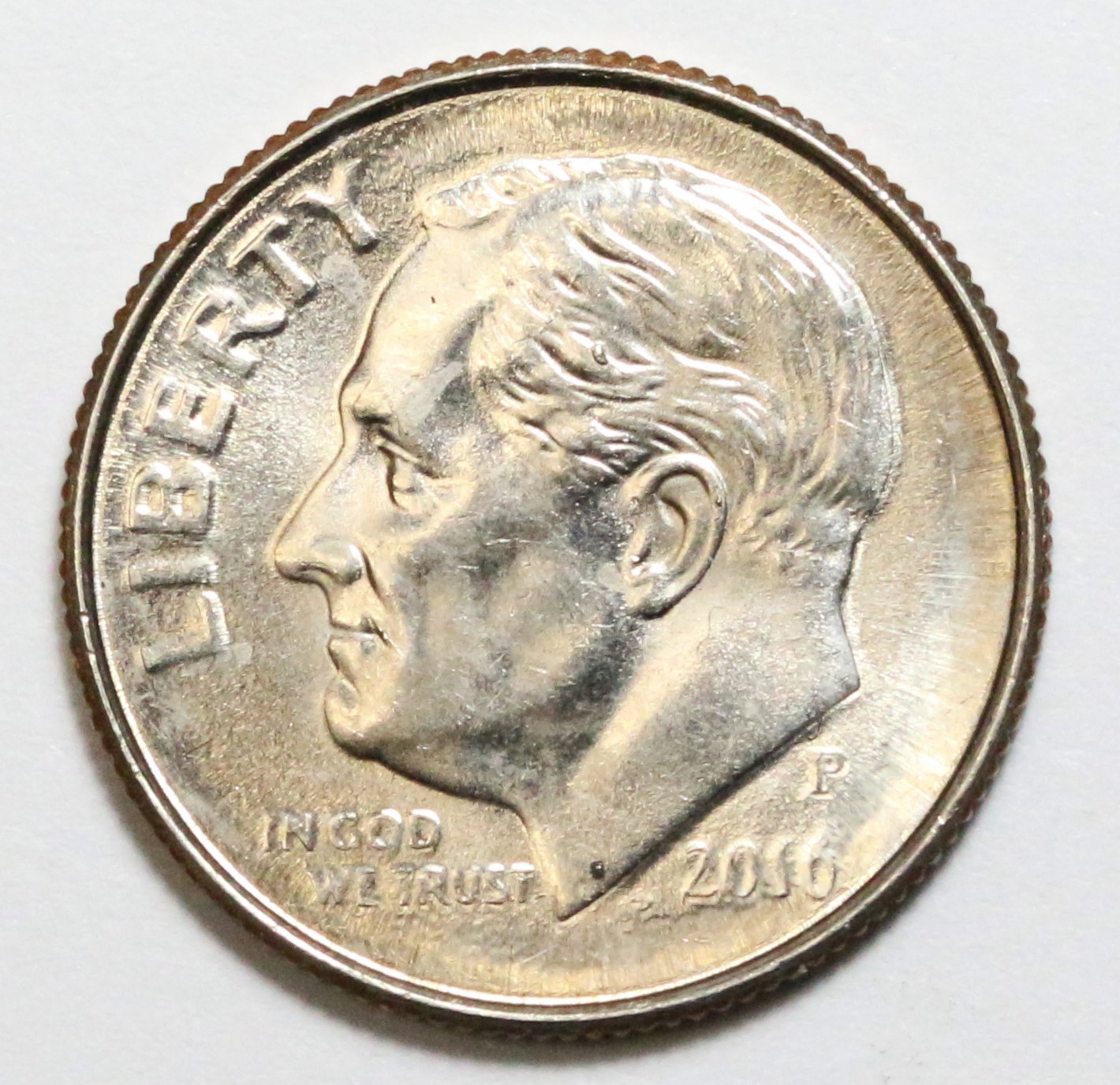2016-P 10c Roosevelt Silver Dime Error - Obverse Struck Thru Grease - UNC