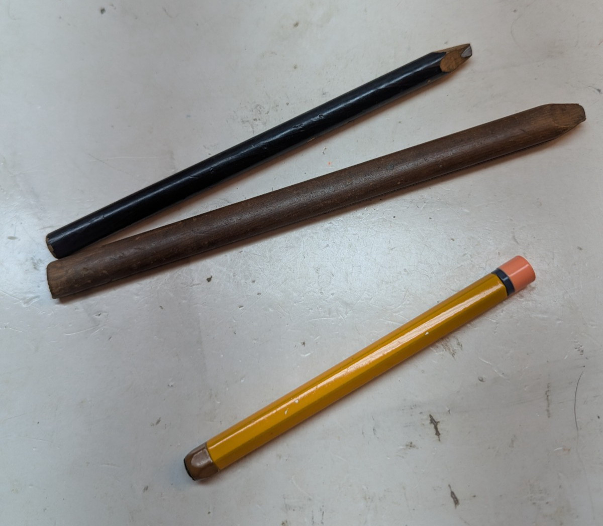 LOT OF 3 Vintage Wooden Thick Pencils Unsharpened Unmarked