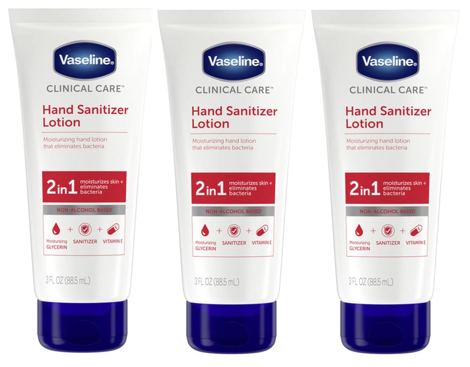 Vaseline, Clinical Care, Hand Sanitizer Lotion 3 fl oz, Pack of 3, ask exp