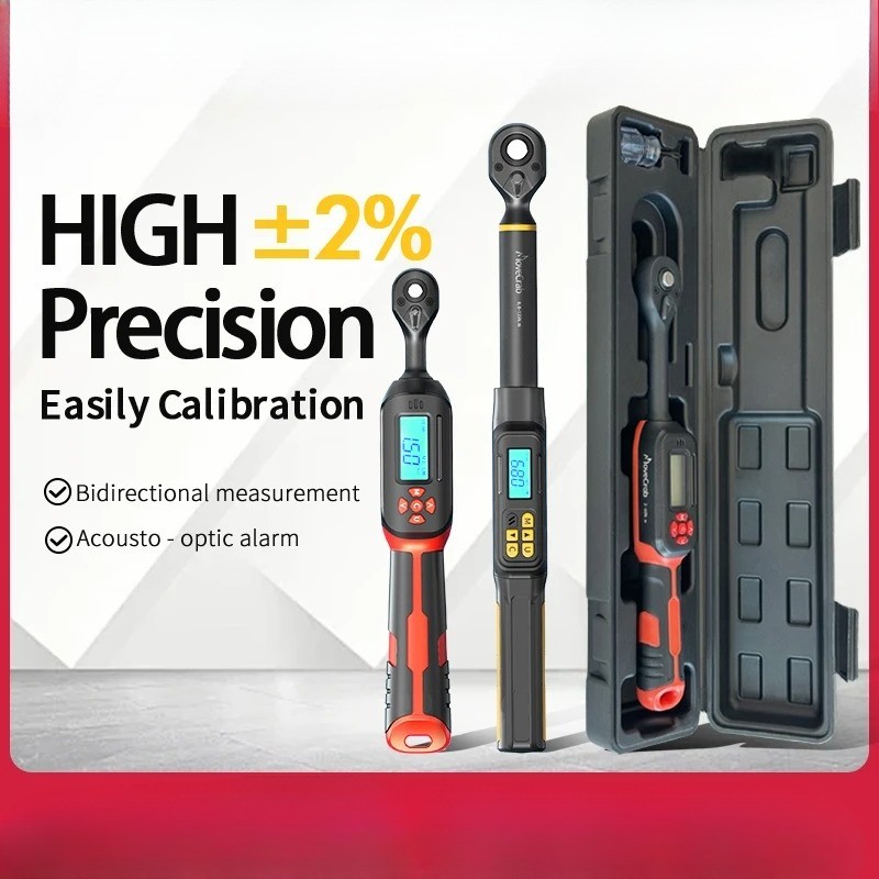 Digital Torque Wrench 1-340N.m 2% Accuracy Preset & LED/Buzzer Alerts