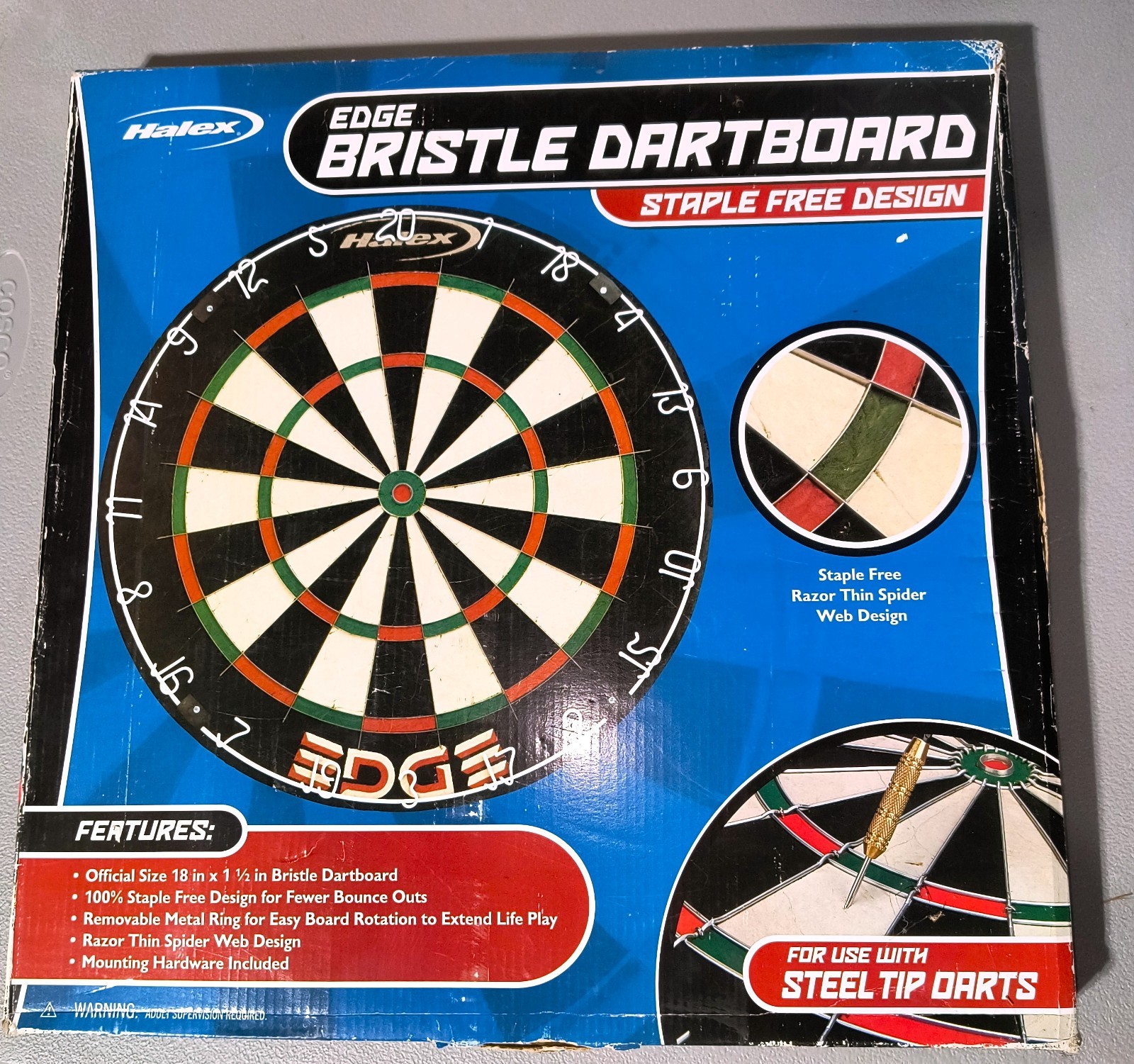 NEW! 18" Professional Regulation Bristle Dartboard, Staple Free Tournament Style
