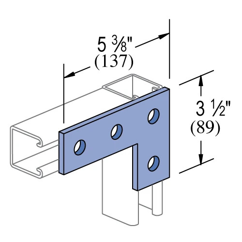 QTY (20) ATKORE Unistrut P1380A-EG, Steel, 4-Hole, Strut Channel Plate Fitting