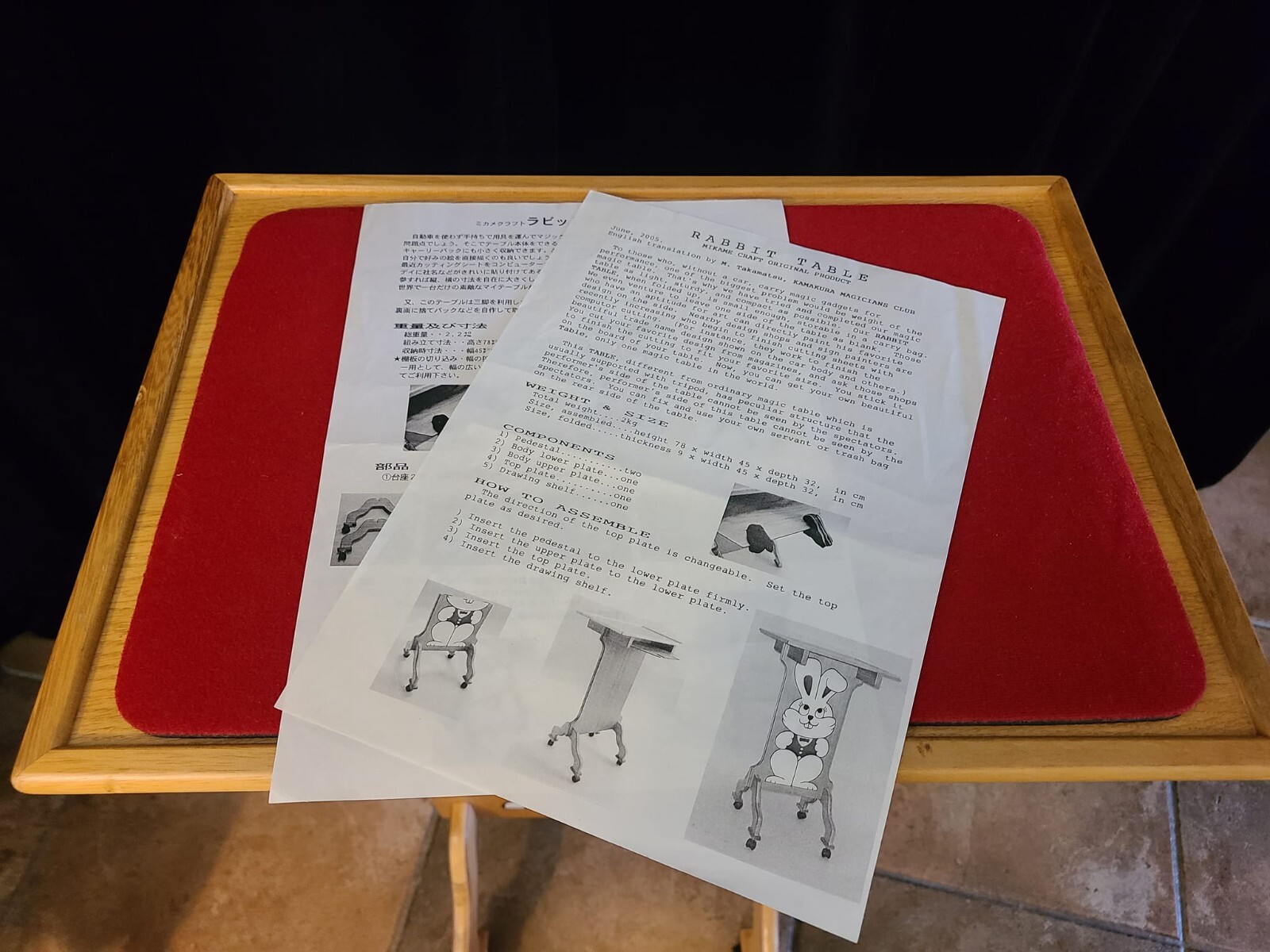 Deluxe Rabbit Table by Mikame Magic Trick Mentalism