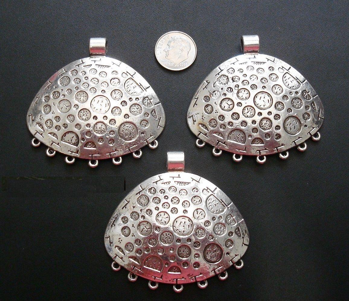 3 Large silver pendants antique silver plated zinc dangle pendants pfg024