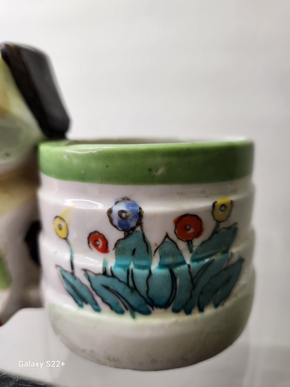 Vintage Art Deco Ceramic Dog Planter 3.5" x 5"
