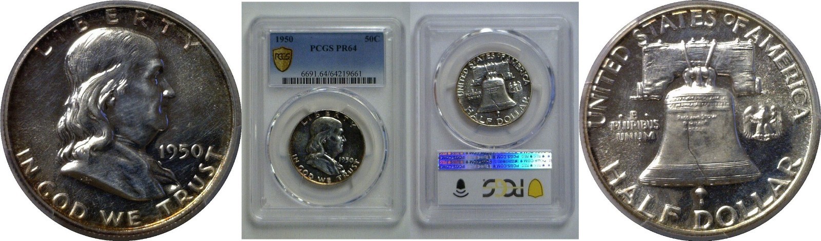 1950 Franklin Half Dollar PCGS PR-64