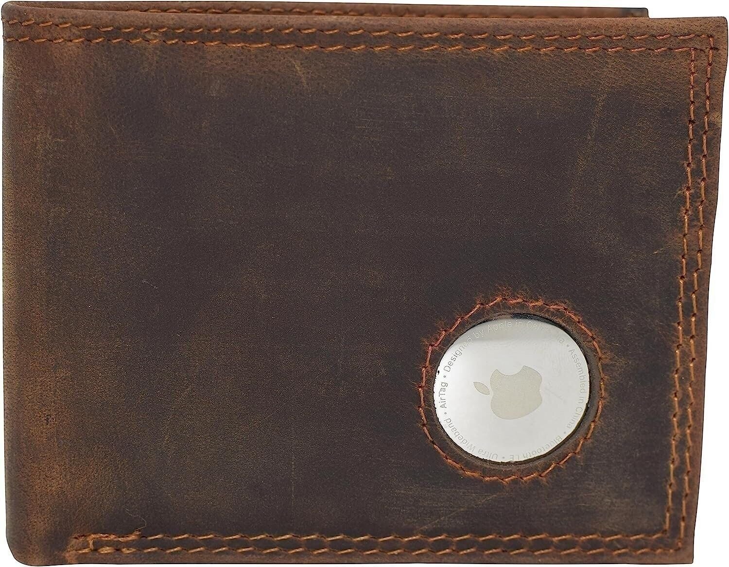 CAZORO AirTag Wallet RFID Blocking Slim Men's Bifold Vintage Leather Wallet...