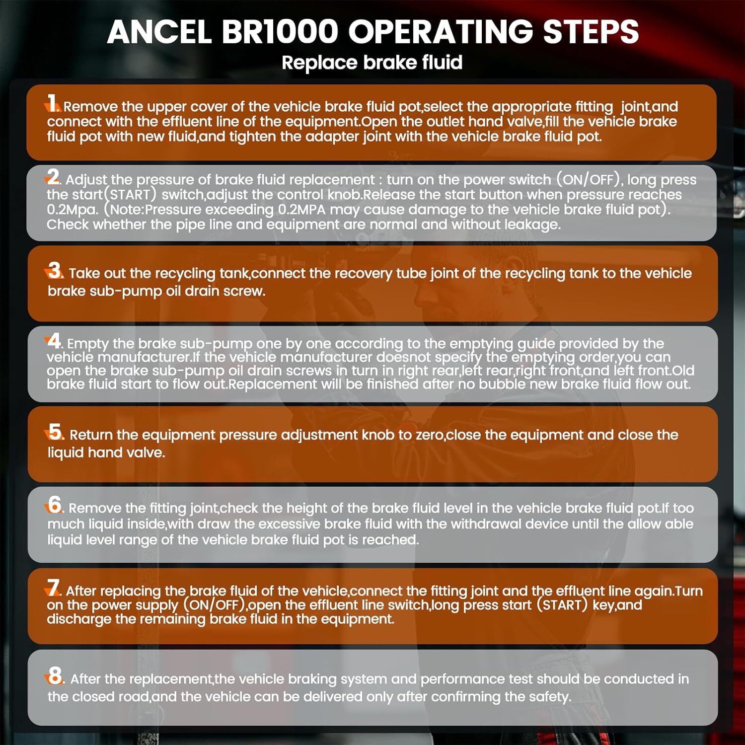 ANCEL BR1000 Professional Vacuum Compression Brake Fluid Oil Replacement Tool