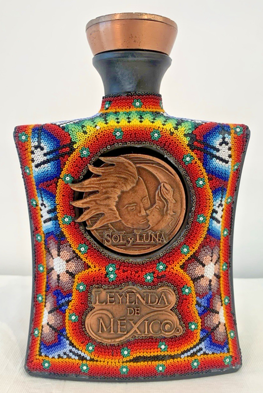 Leyenda de Mexico SOL y LUNA 9 Year EXTRA ANEJO Tequila EMPTY bottle w/SUN+MOON
