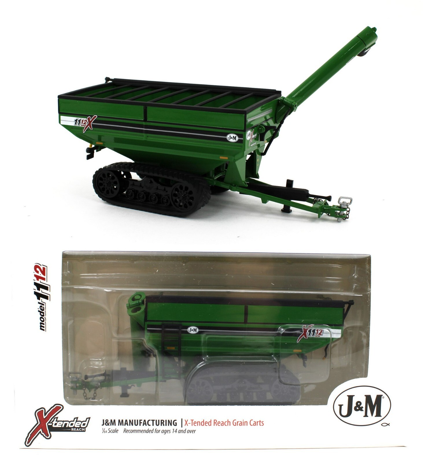 2024 SPECCAST 1:64 *J&M* GREEN Model X1112 *GRAIN CART* w/TRACKS NIB!