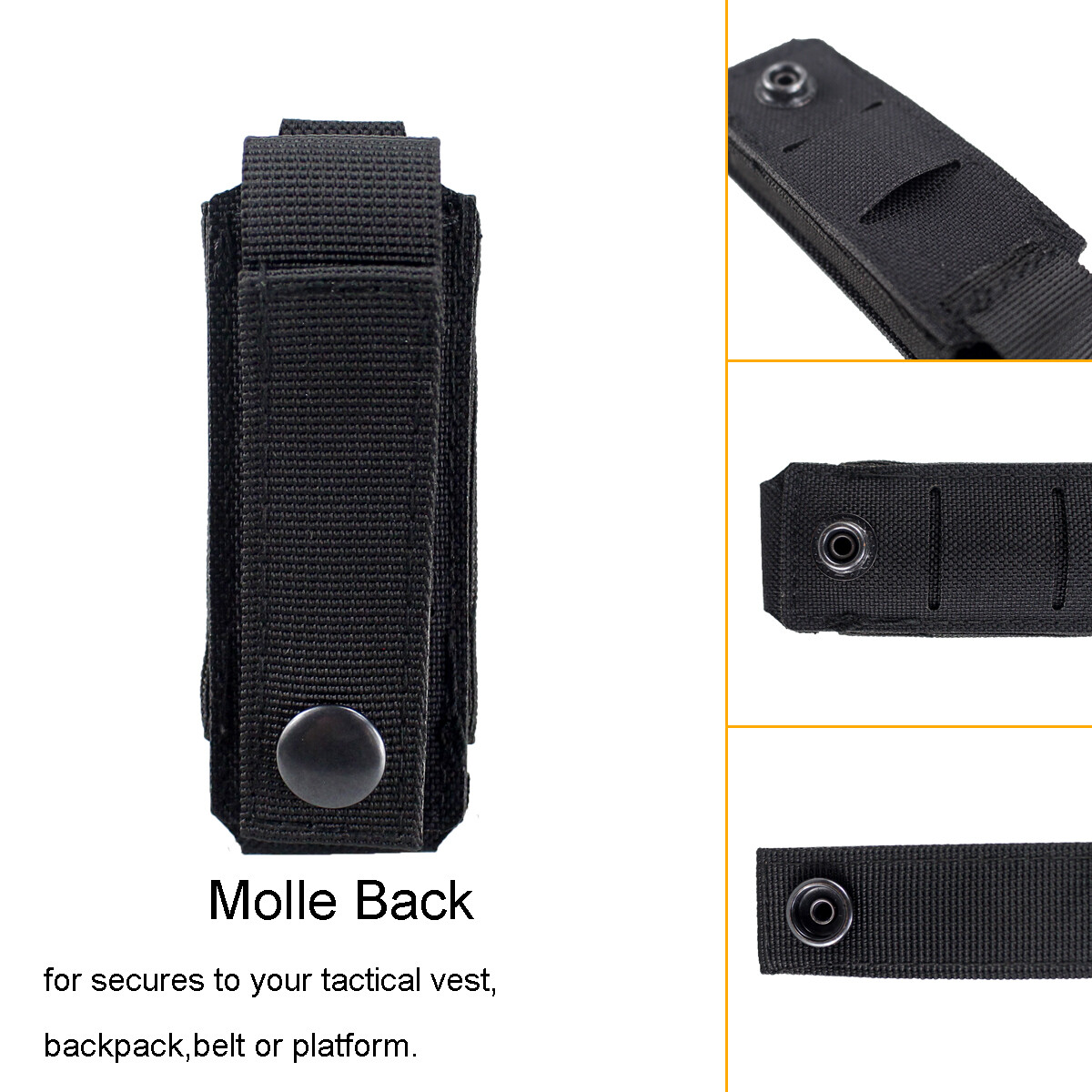 Molle Elastic Single Magazine Pouch Flashlight Holder Tools Waist Belt Mag Pouch