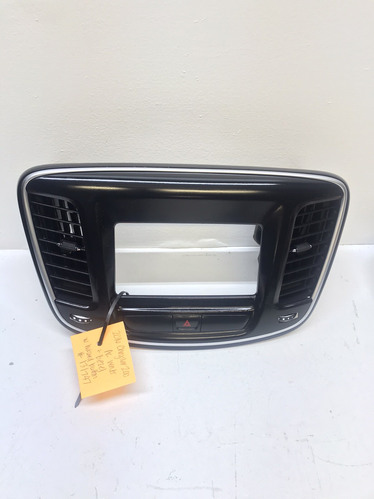 2015 2016 2017 CHRYSLER 200 DASH RADIO HAZARD BEZEL BLACK W CHROME TRIM OEM