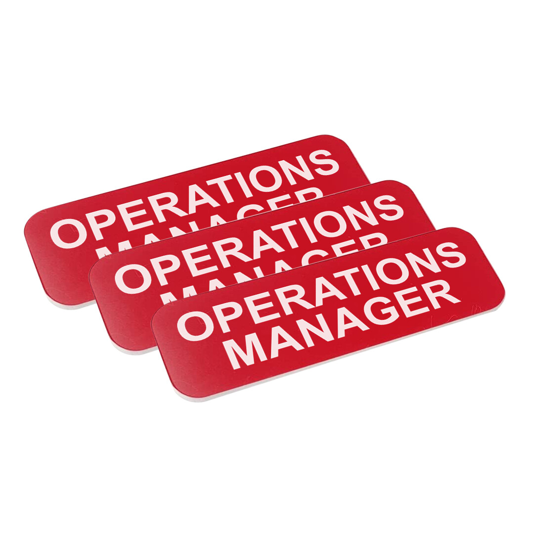 Operations Manager 1 x 3" Name Tag, (3 Pack)
