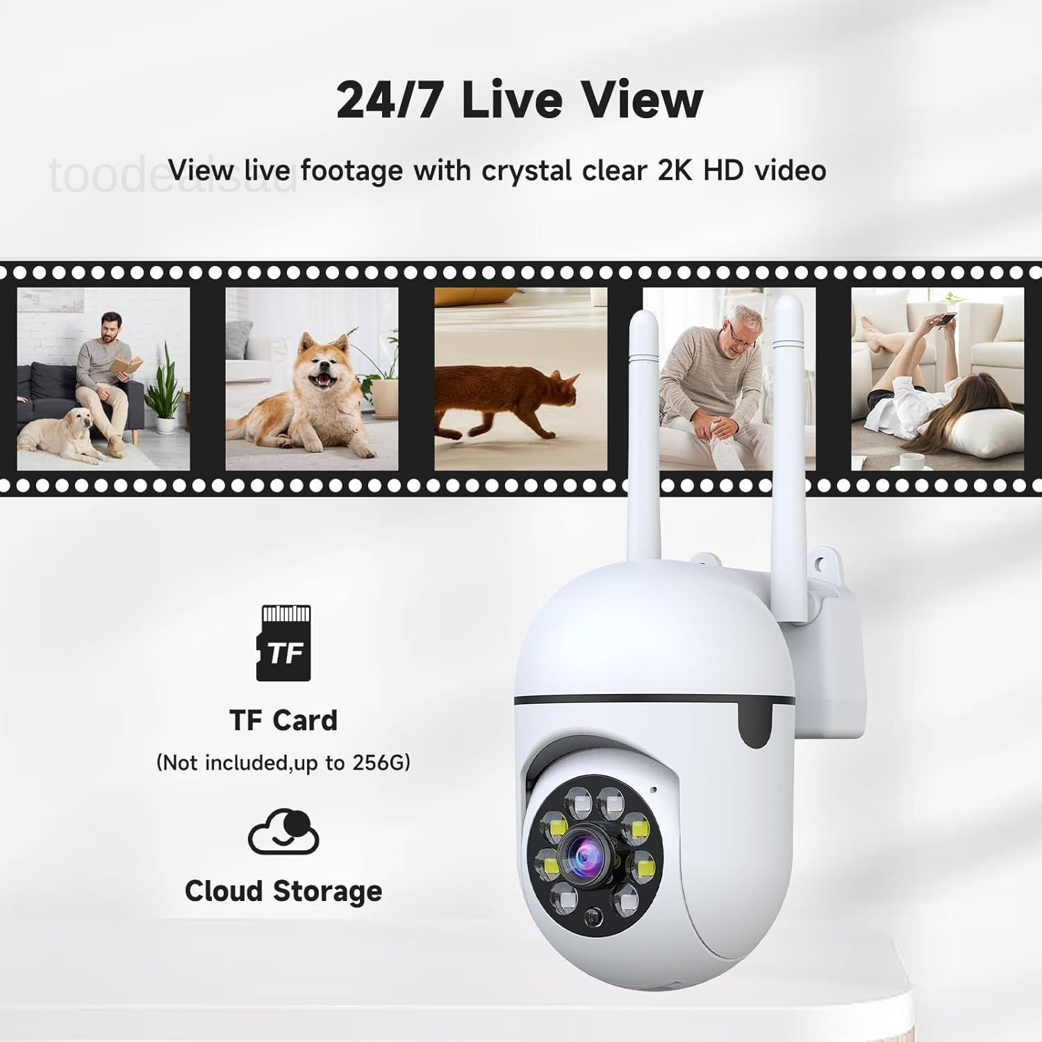 1080P Security Camera Wired, 2.4G/5G WiFi Home 1080P, White (Wall Mount)