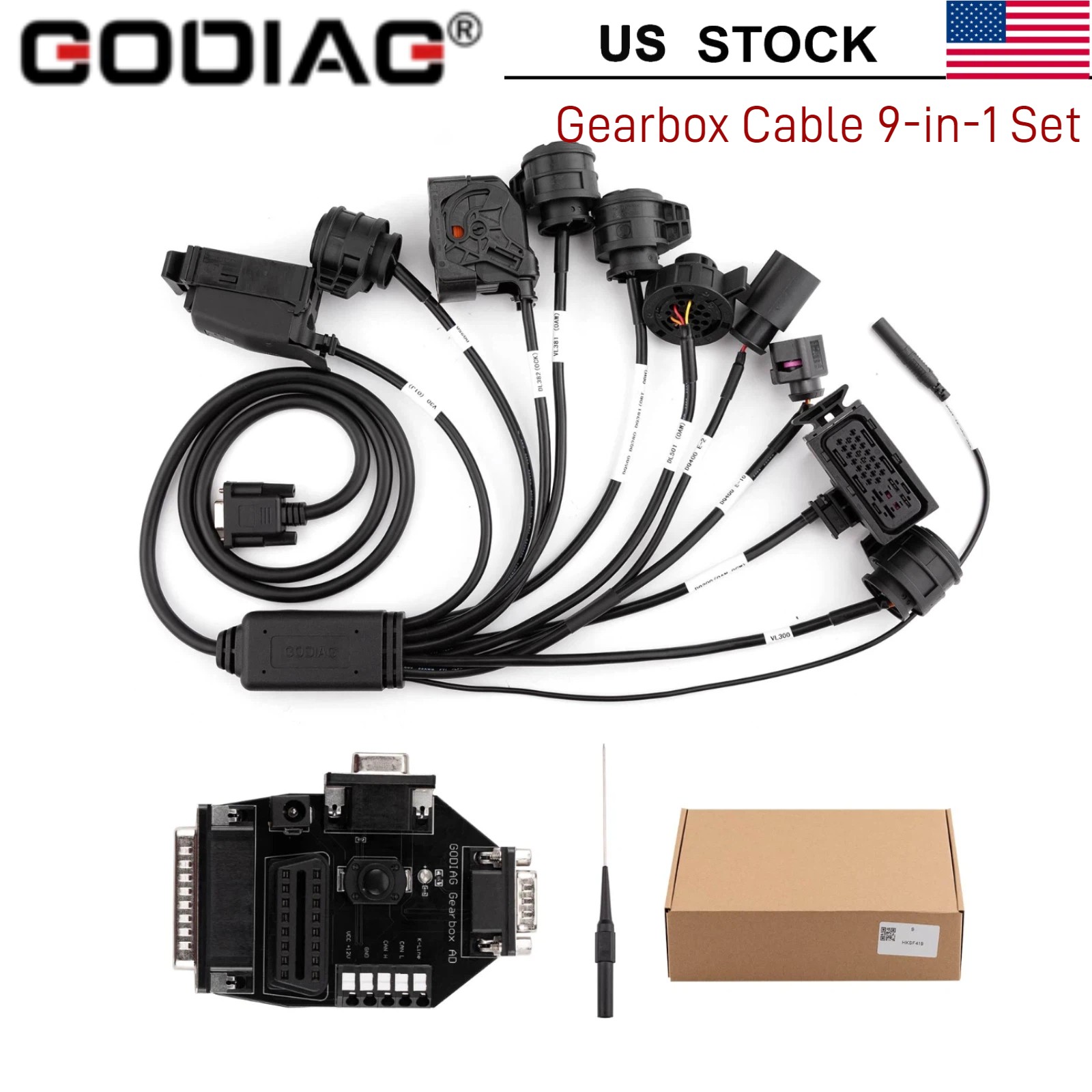 GODIAG Gearbox Cable 9-in-1 Set for DQ200/DL501/VL381/DQ500/ DQ380/ DQ381 DL382