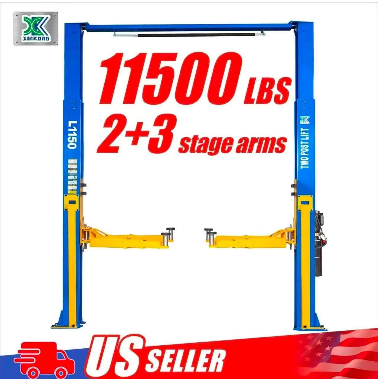 XK L1150 2 Post Car Lift 11,500 LB Truck Auto Hoist Overhead Clear Floor 220V