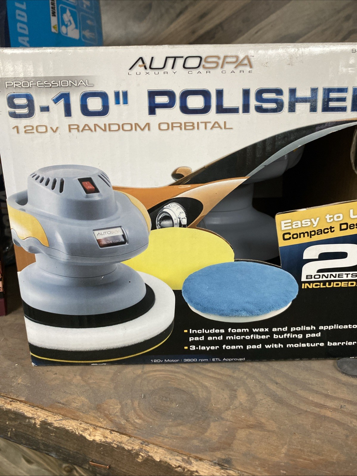 AutoSpa Orbital Polisher w/ Bonnets 9-10" 120V Random Luxury Car Care 3600RPM