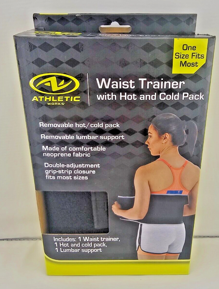 Athletic Works One Size Waist Trainer With Hot And Cold Pack Lumbar Support