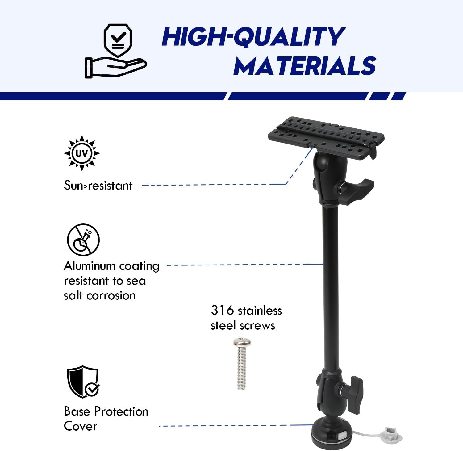 1.5"/C Size Ball Fish Finder Mount,Marine Electronic/Depth Finder Mount for Boat