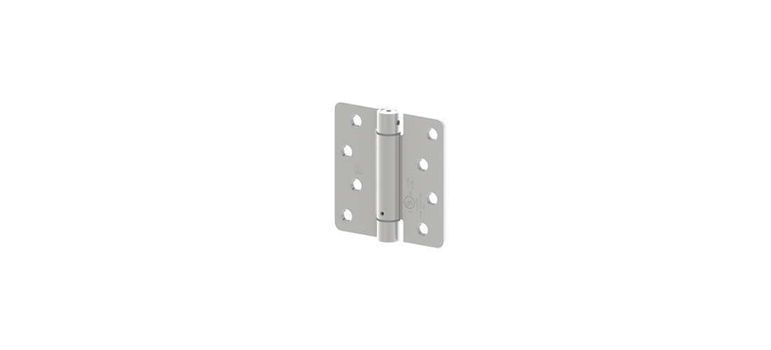 1751 4" x 4" 1/4" Radius Corner Steel Full Mortise Residential Spring Hinge,