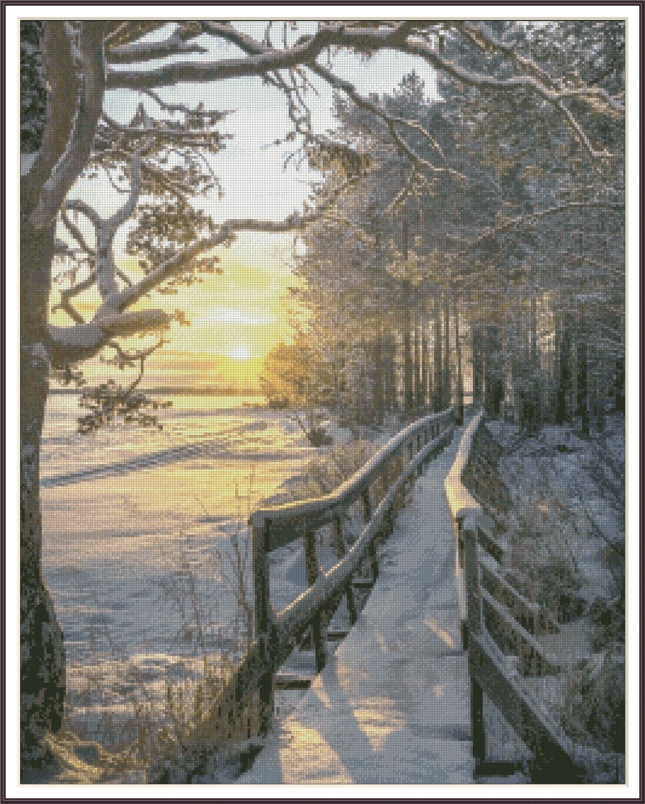 Winter evening 136 - Chart Counted Cross Stitch Pattern Xstitch